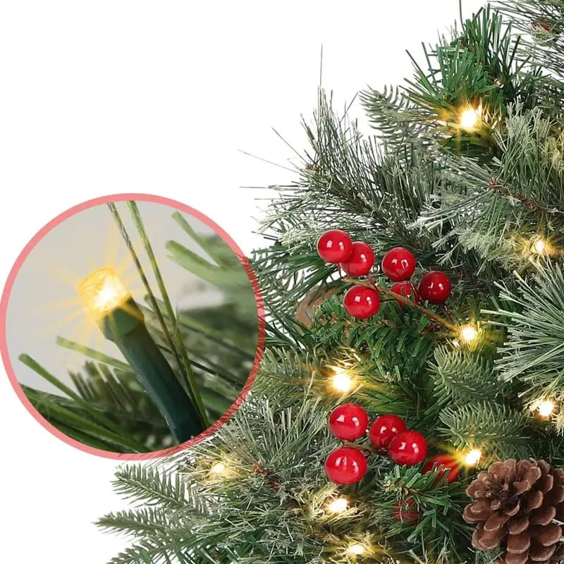 Pre-Lit Artificial Christmas Tree Urn Filler