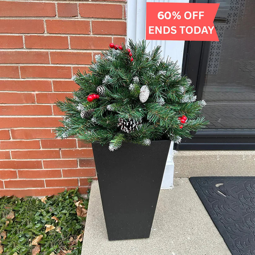 Pre-Lit Artificial Christmas Tree Urn Filler